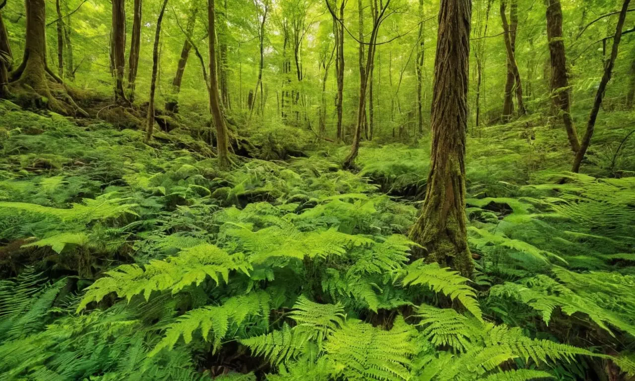 Bosque vibrante y armonioso lleno de vida