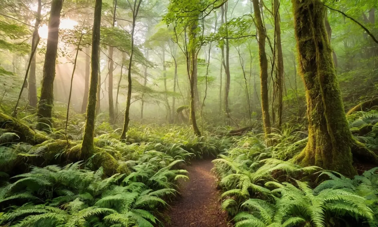 Bosque vibrante lleno de vida y misterio