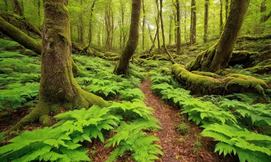 Bosque vibrante con luz