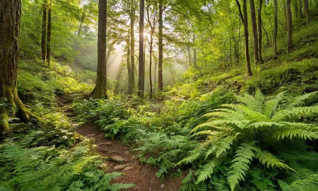 Bosque vibrante y sereno lleno de vida