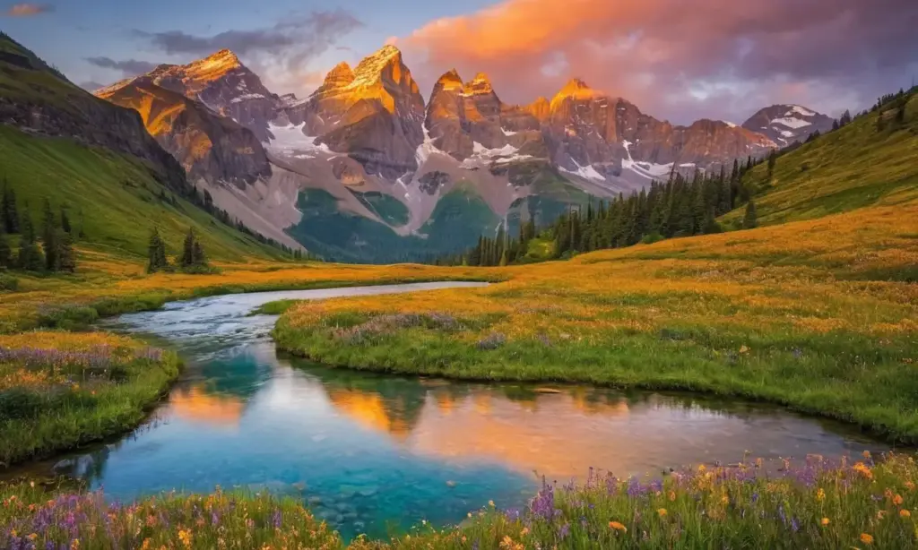 Naturaleza majestuosa con montañas y paisajes vibrantes