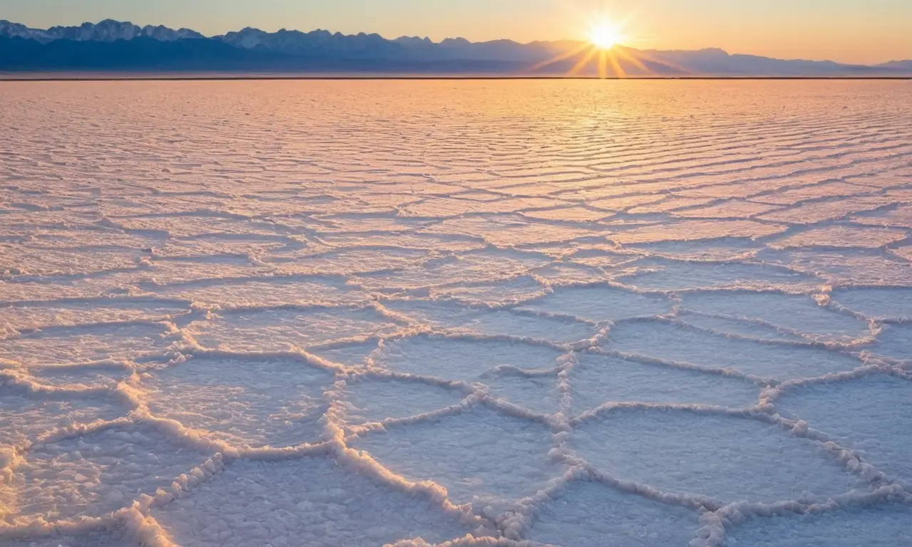 Infinito salar blanco bajo un cielo azul
