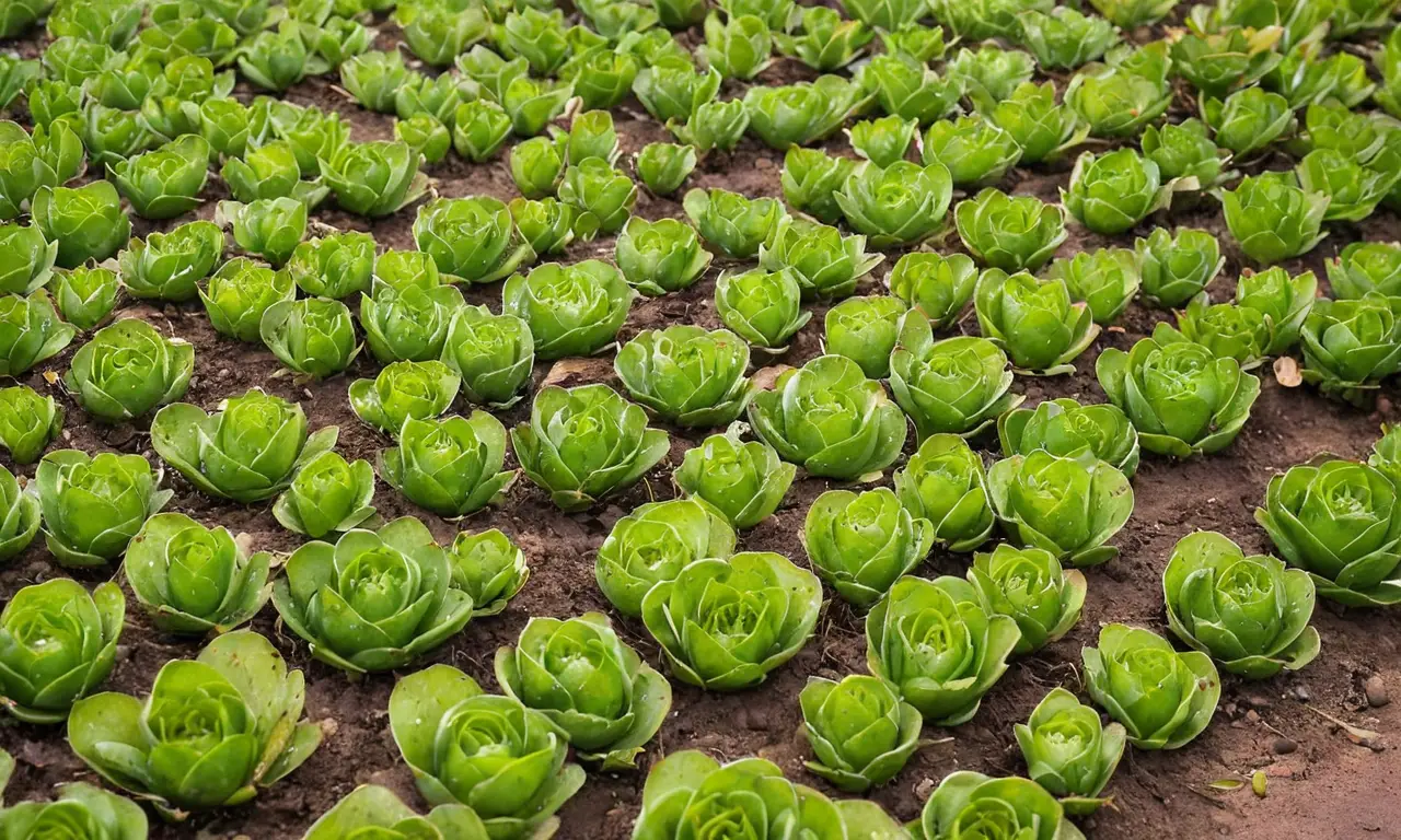 Nopales verdes brillantes en suelo rico