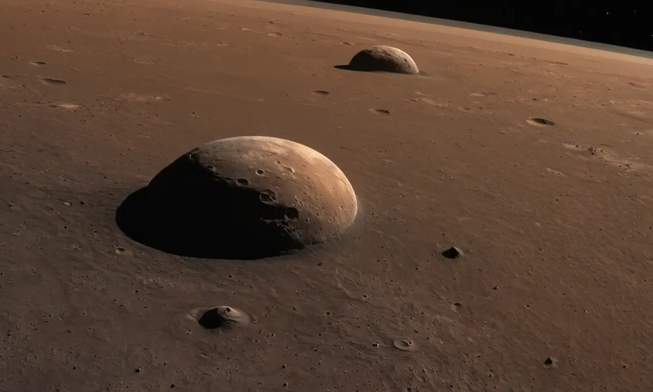 Dos lunas irregulares brillan en el espacio