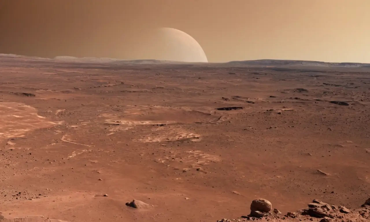 Cielo estrellado revela dos lunas de Marte
