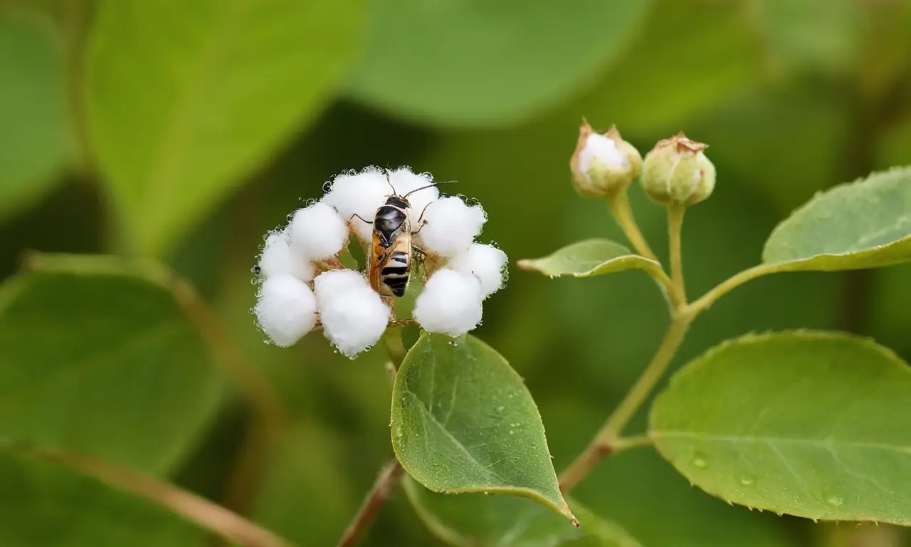 Primer plano de una planta de algodón