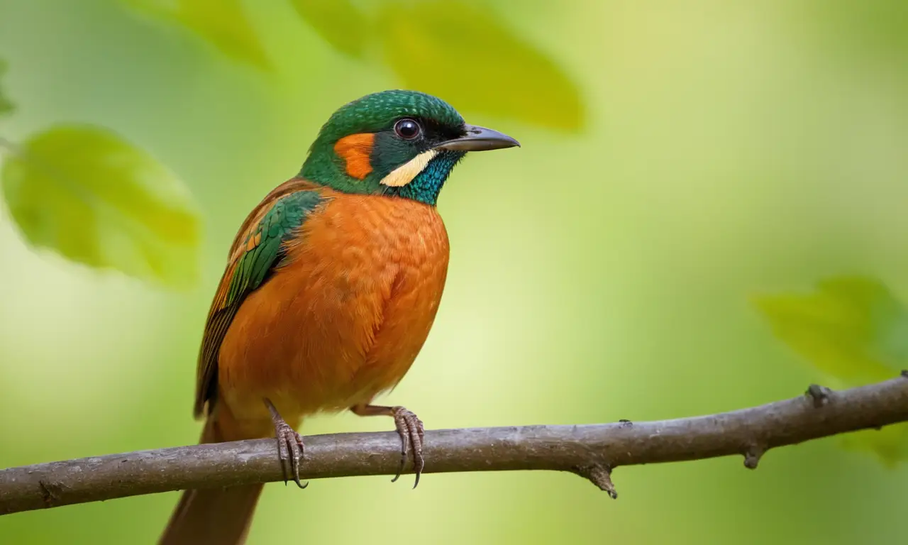 Espléndido pájaro retratado en su entorno
