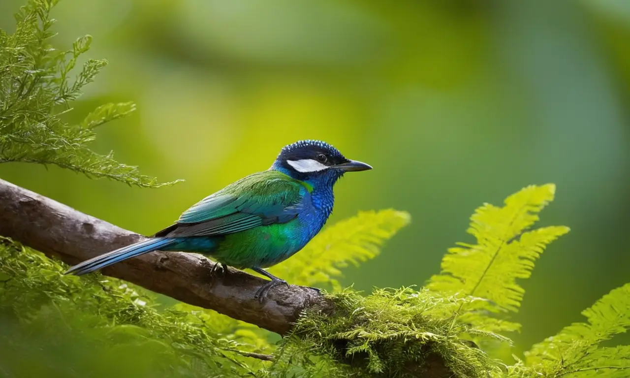 Pájaro colorido con plumaje iridiscente brillante