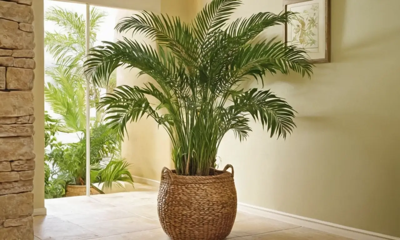 Palmera Areca verde crea ambiente tropical vibrante