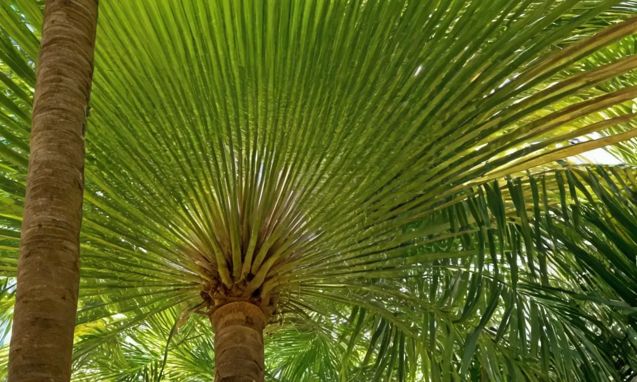 Palmera Cica resplandece en un entorno tropical