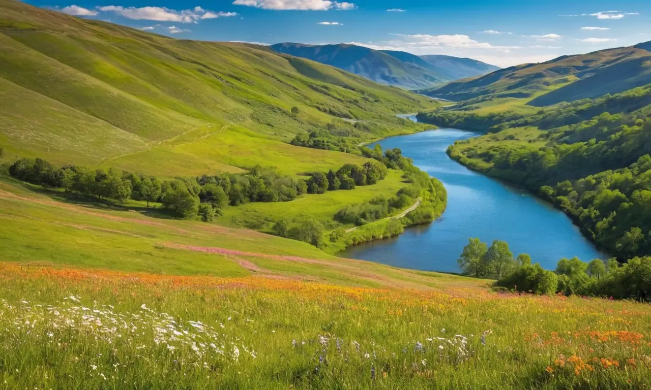 Un paisaje sereno y armonioso de naturaleza