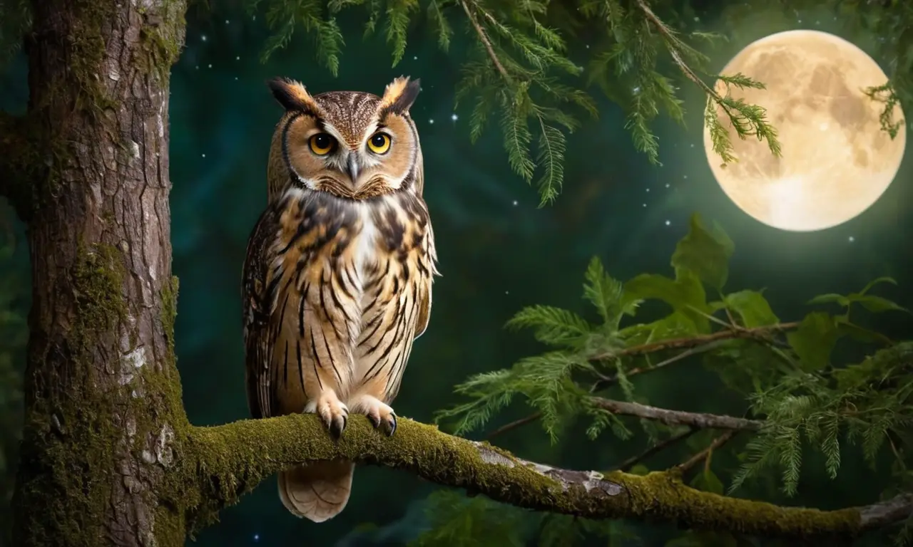 Bosque nocturno sereno iluminado por la luna