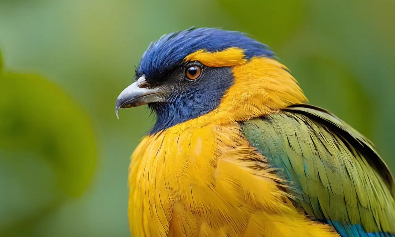 Pájaro vibrante con plumaje iridiscente y vida