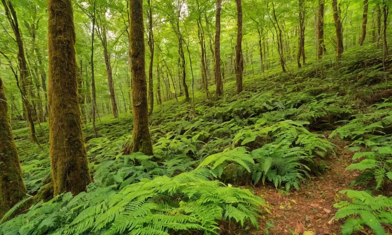 Bosque denso, luz filtrada y vida silvestre