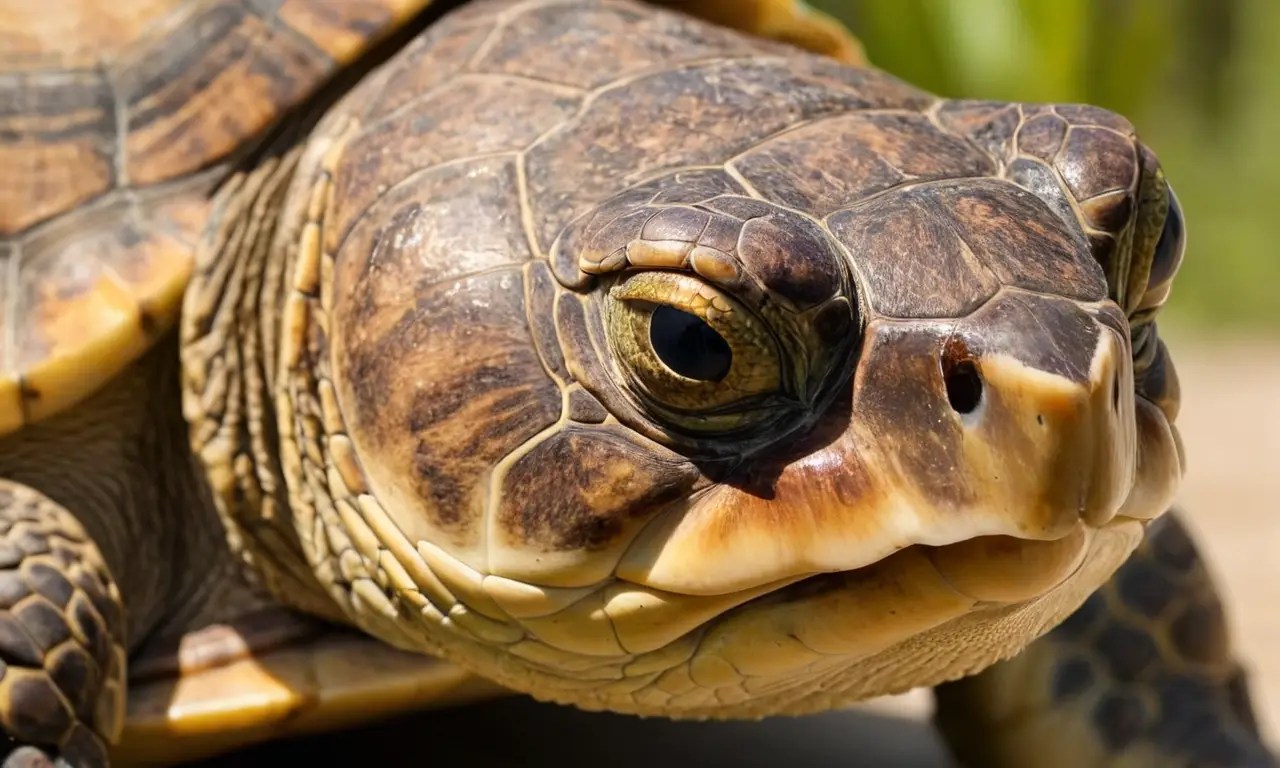 Tortuga en primer plano, rica en detalles