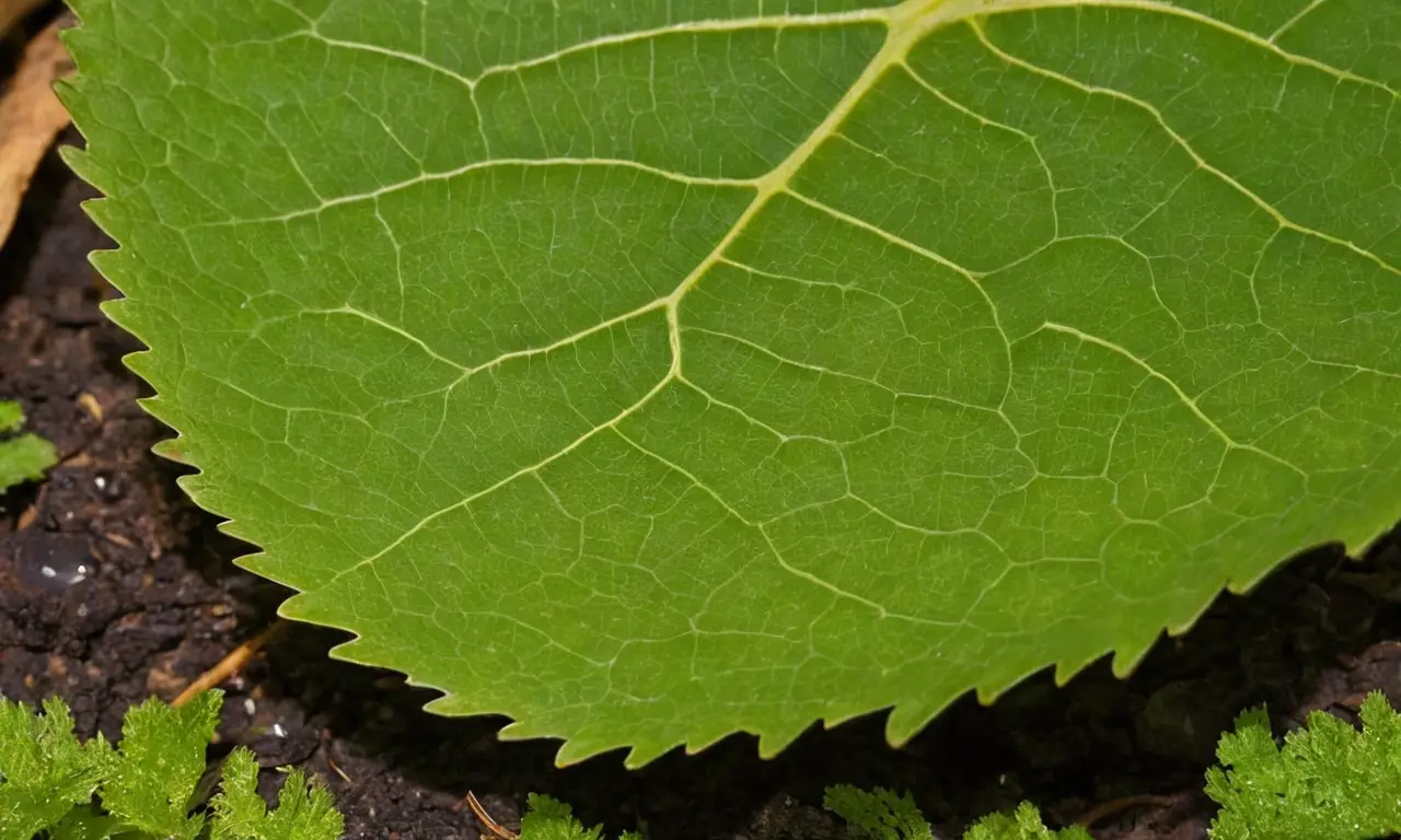 Planta vibrante con luz y sombras matizadas