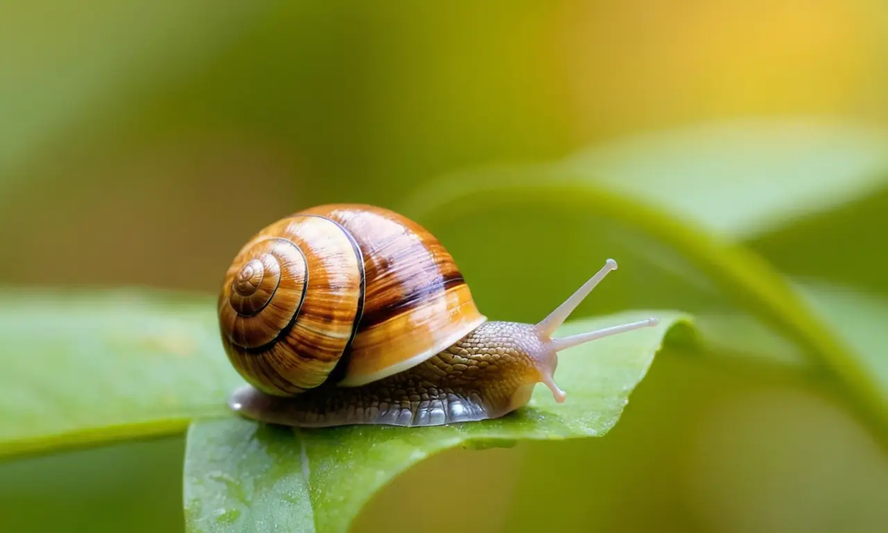 Caracol en jardín vibrante y detallado