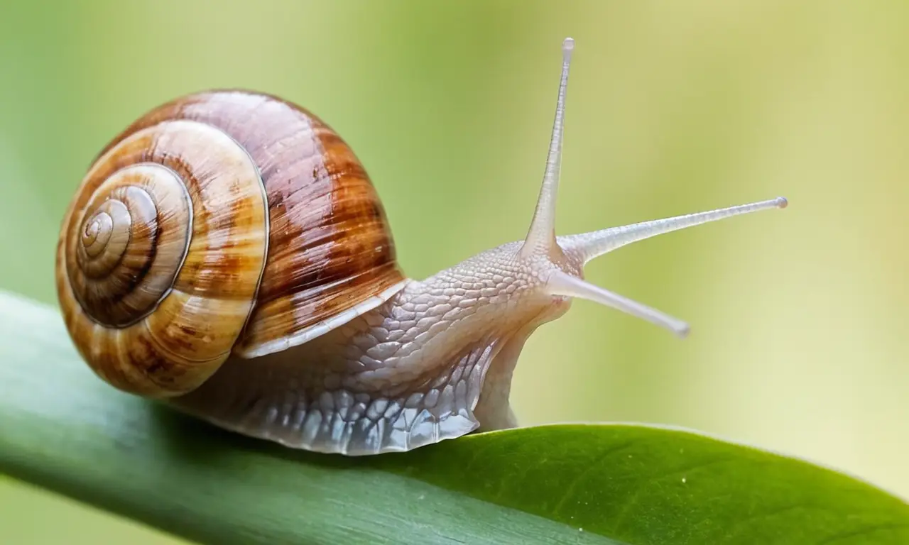 Primer plano de un caracol en texturas