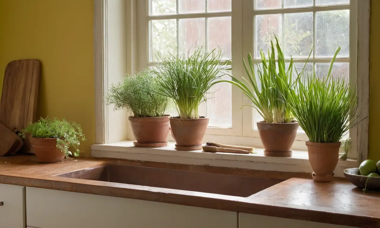 Cocina iluminada, naturaleza y preparación en armonía