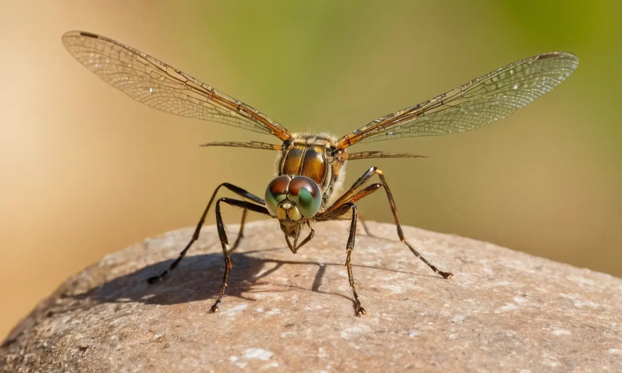 Insecto con alas delicadas y detalles brillantes