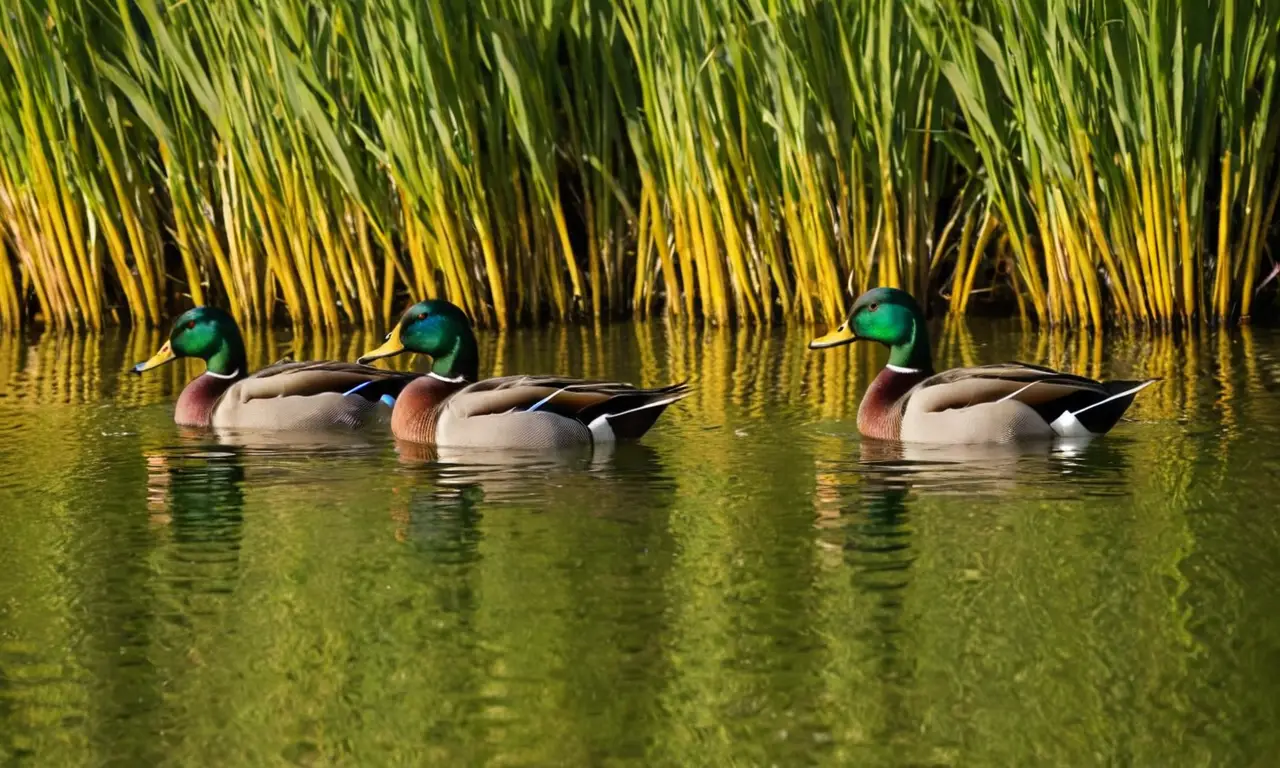 Paz en un estanque con patos serenos