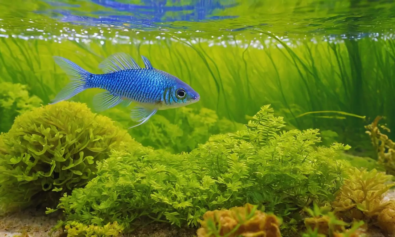 Escena serena de peces en hábitat acuático