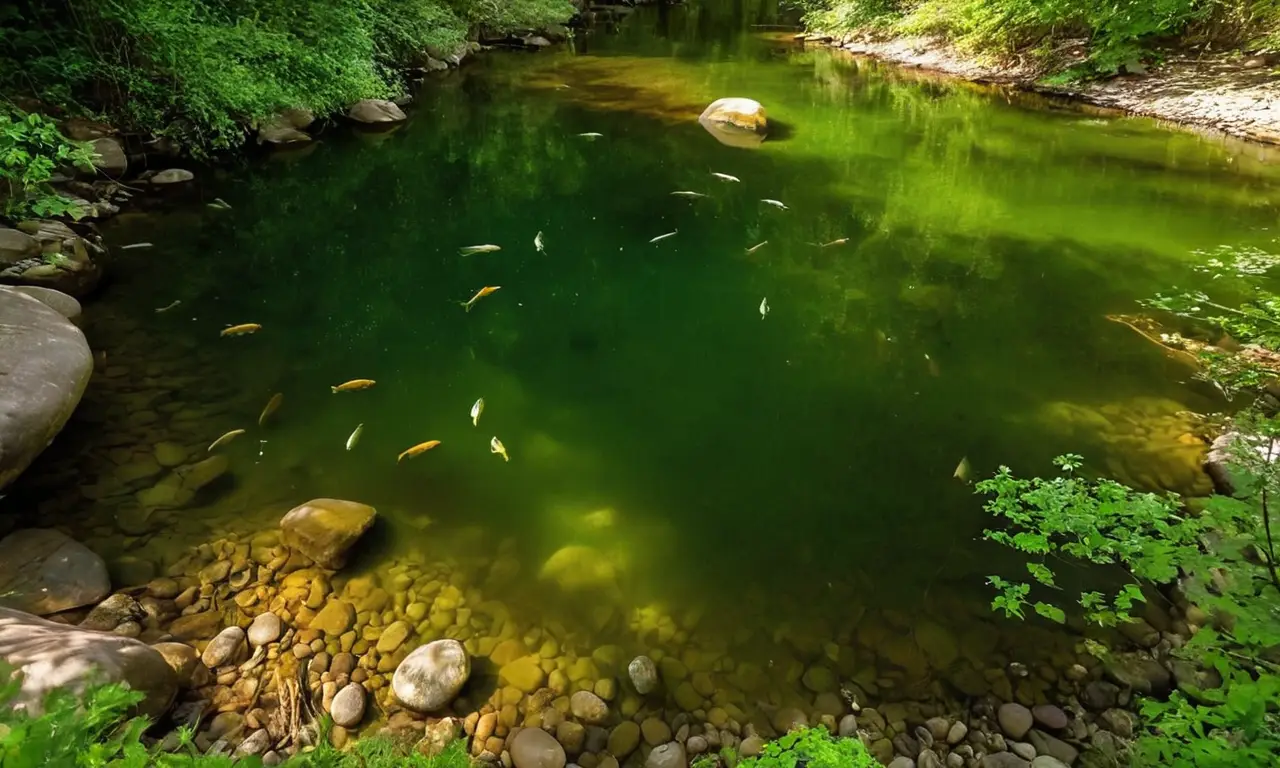 Río tranquilo refleja la armonía natural