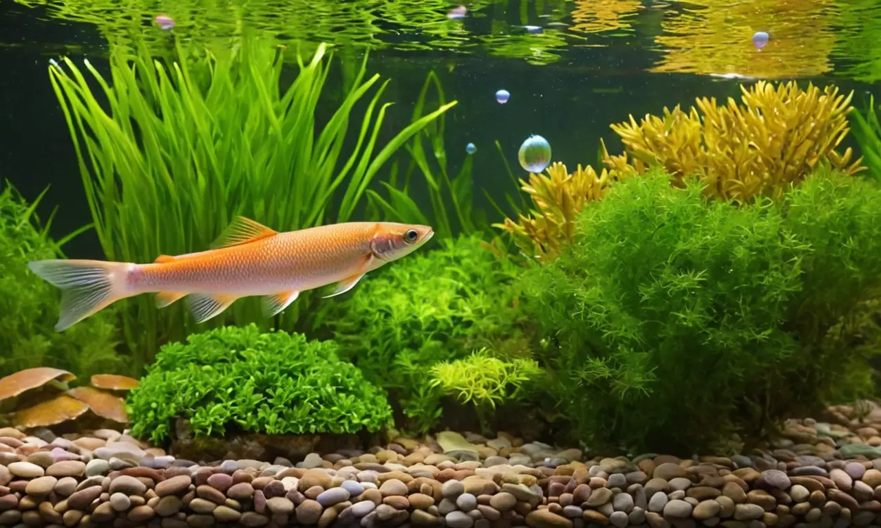 Acuario sereno con peces vibrantes y plantas