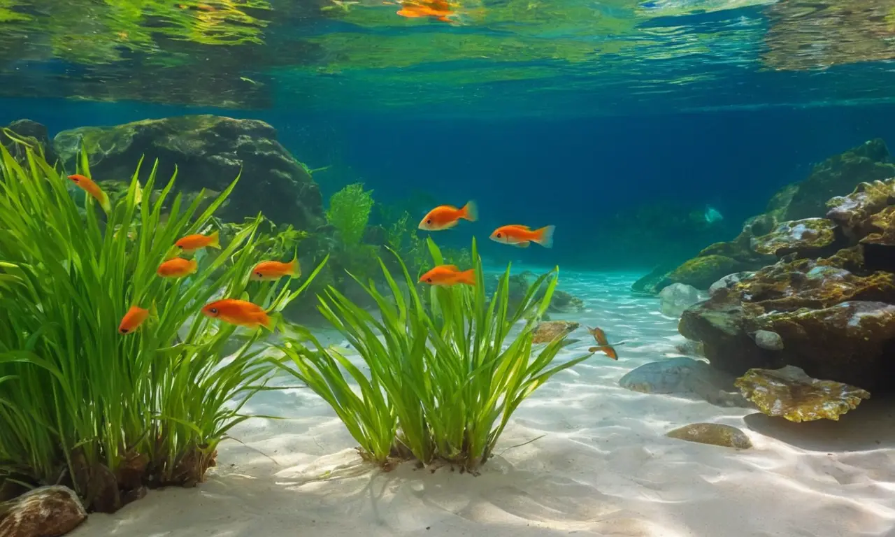 Escena vibrante de peces en acuario