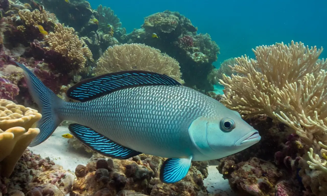 Escena marina vibrante con peces y corales