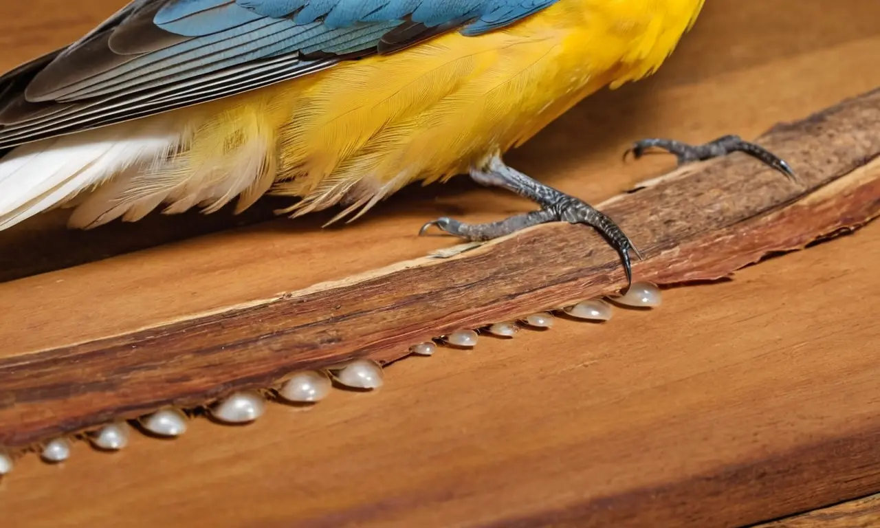 Picos de aves en madera iluminada