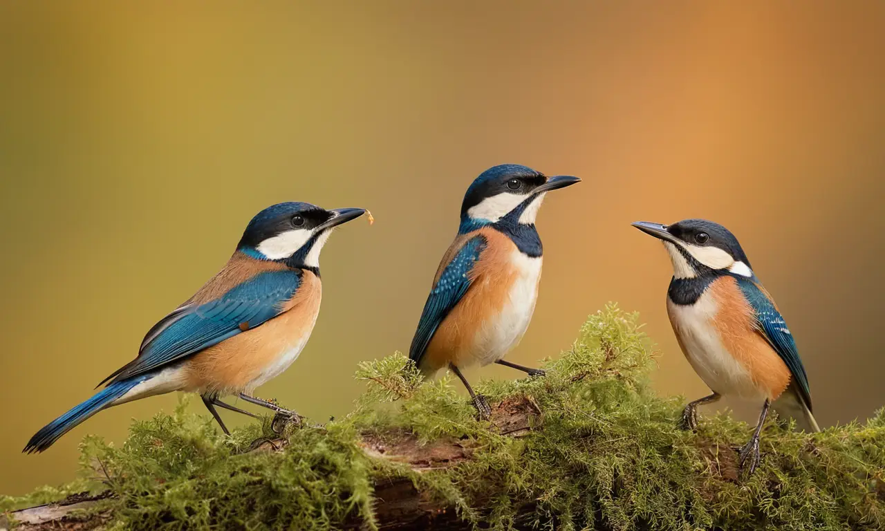 Ricas siluetas de aves en vibrante naturaleza