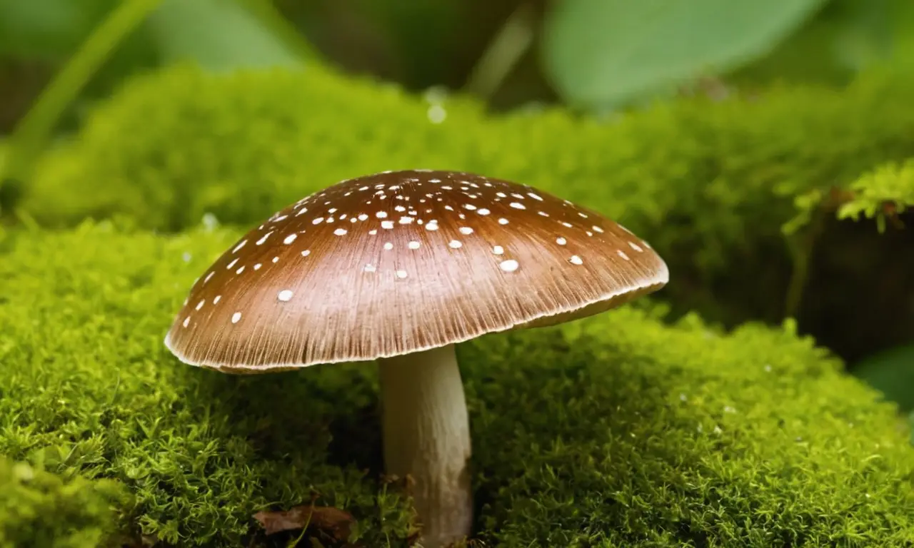 Espectacular hongo con detalles y ambiente natural