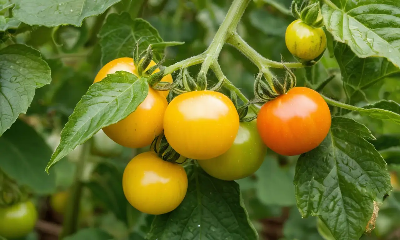 Huerto de tomates vibrante y saludable