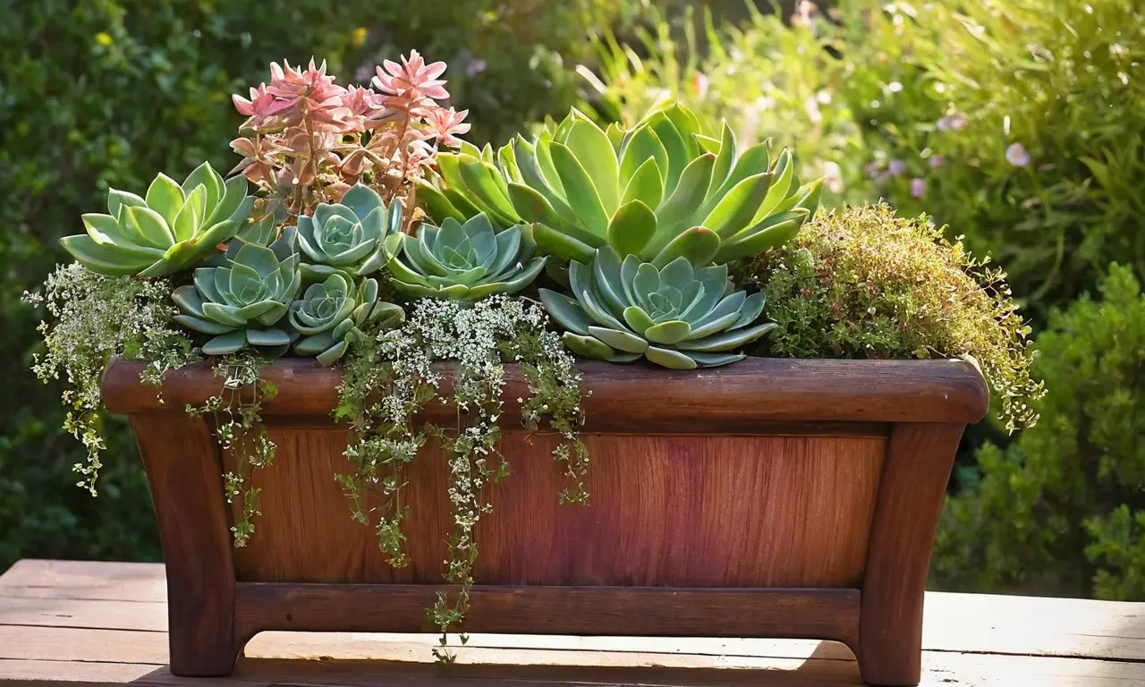Suculentas verdes en maceta rústica muestran belleza