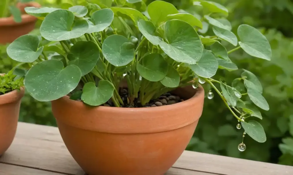 Plantas saludables iluminadas por luz dorada