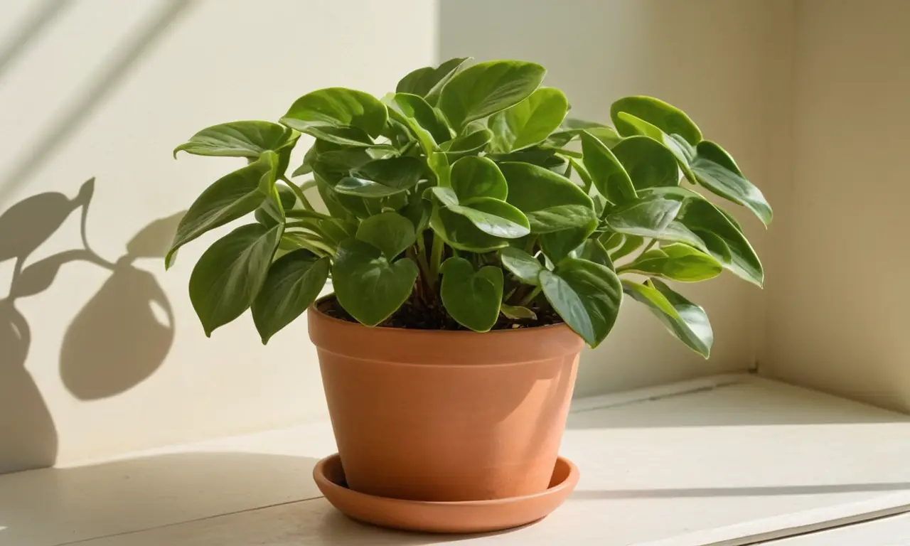 Planta Peperomia vibrante en ambiente cálido
