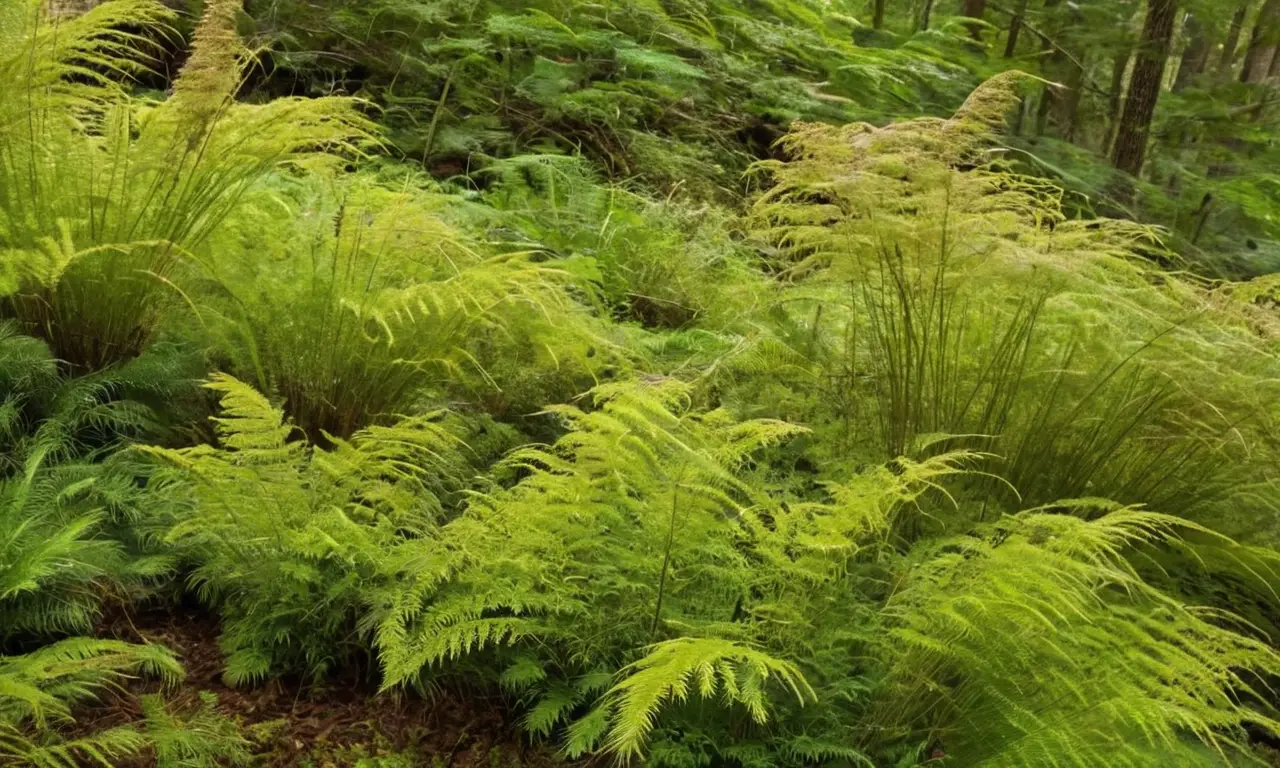 Equisetum destaca en un paisaje natural armonioso