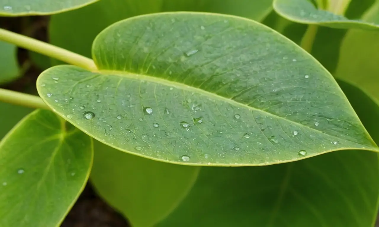 Planta de elefante vibrante en ambiente tropical