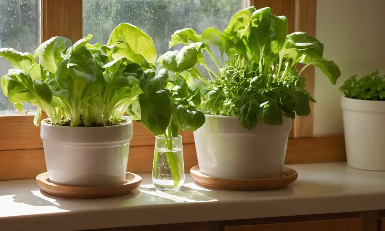 Esquinita de cocina con plantas hidroponicas