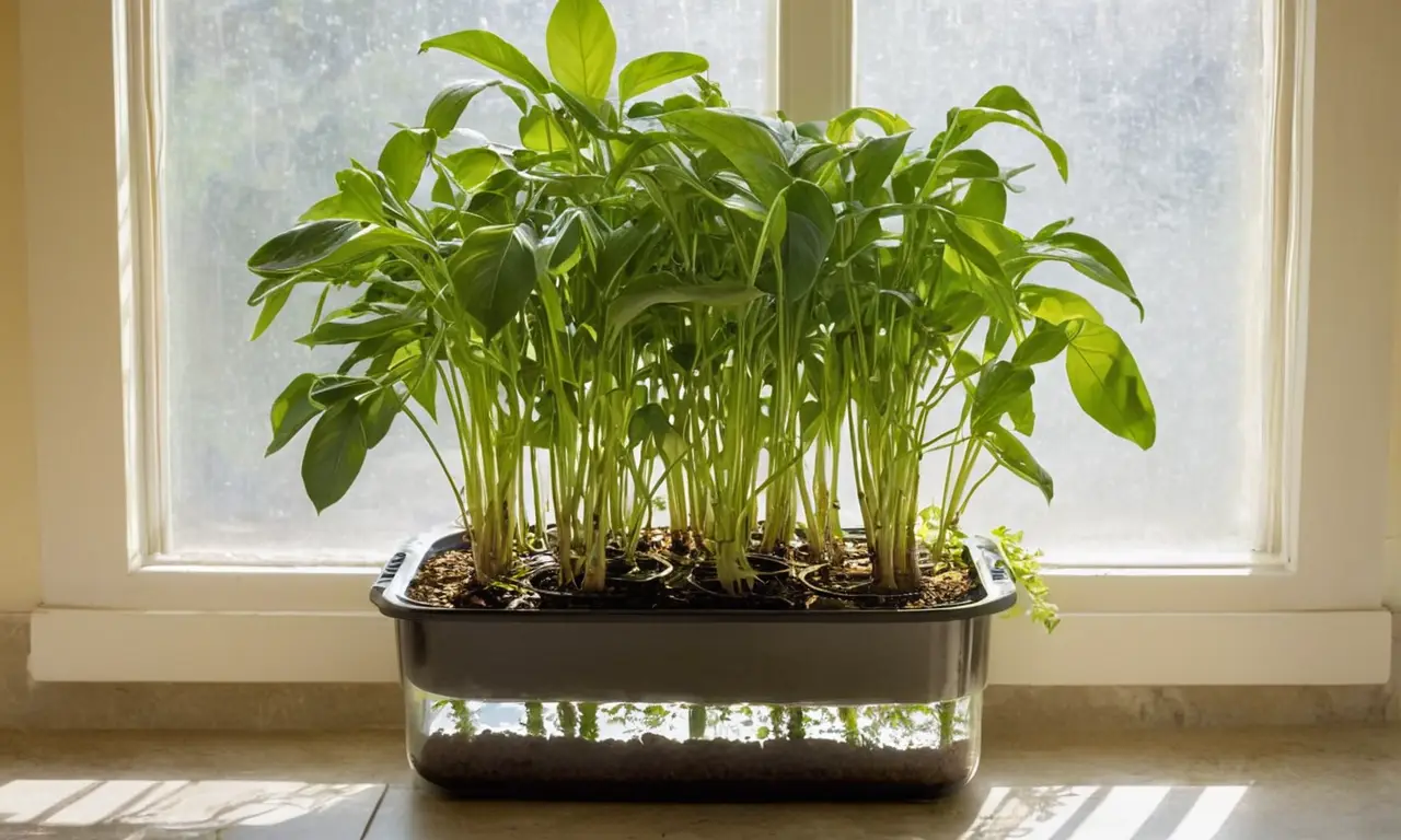 Plantas verdes en un entorno hidroponico armonioso