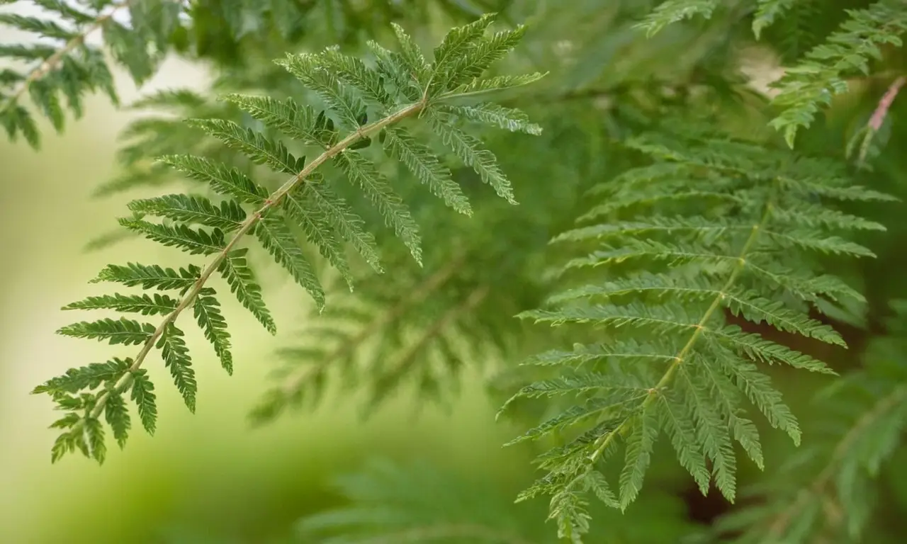 Planta Mimosa pudica en armoniosa tranquilidad