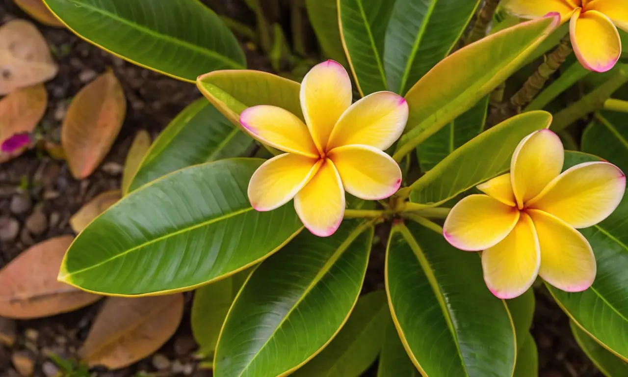 Follaje vibrante en un jardín tropical