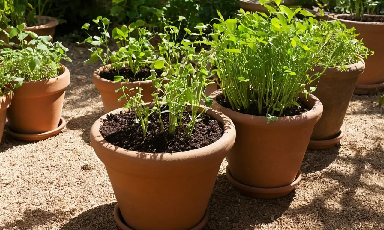 Suelo fértil y vibrante jardín en crecimiento