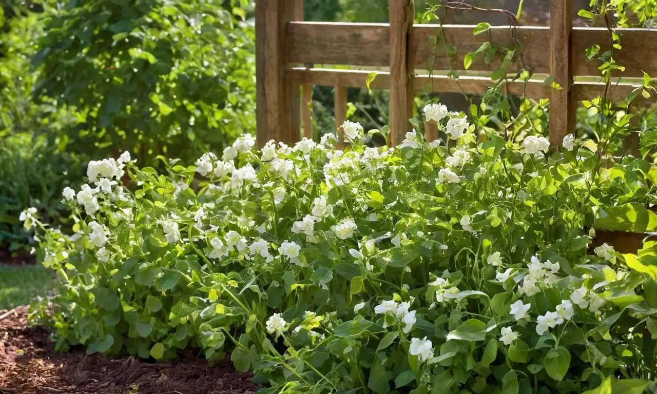 Plantas de guisantes vibrantes en un jardín