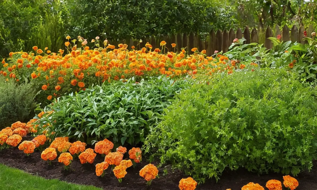 Jardín vibrante de plantas y tranquilidad
