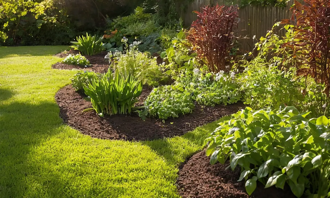 Un jardín vibrante y floreciente bajo el sol