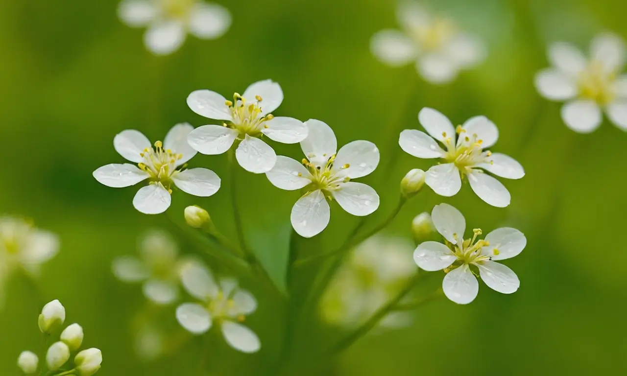 Flores blancas delicadas en un ambiente sereno