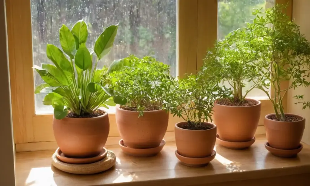 Plantas en macetas crean un ambiente acogedor