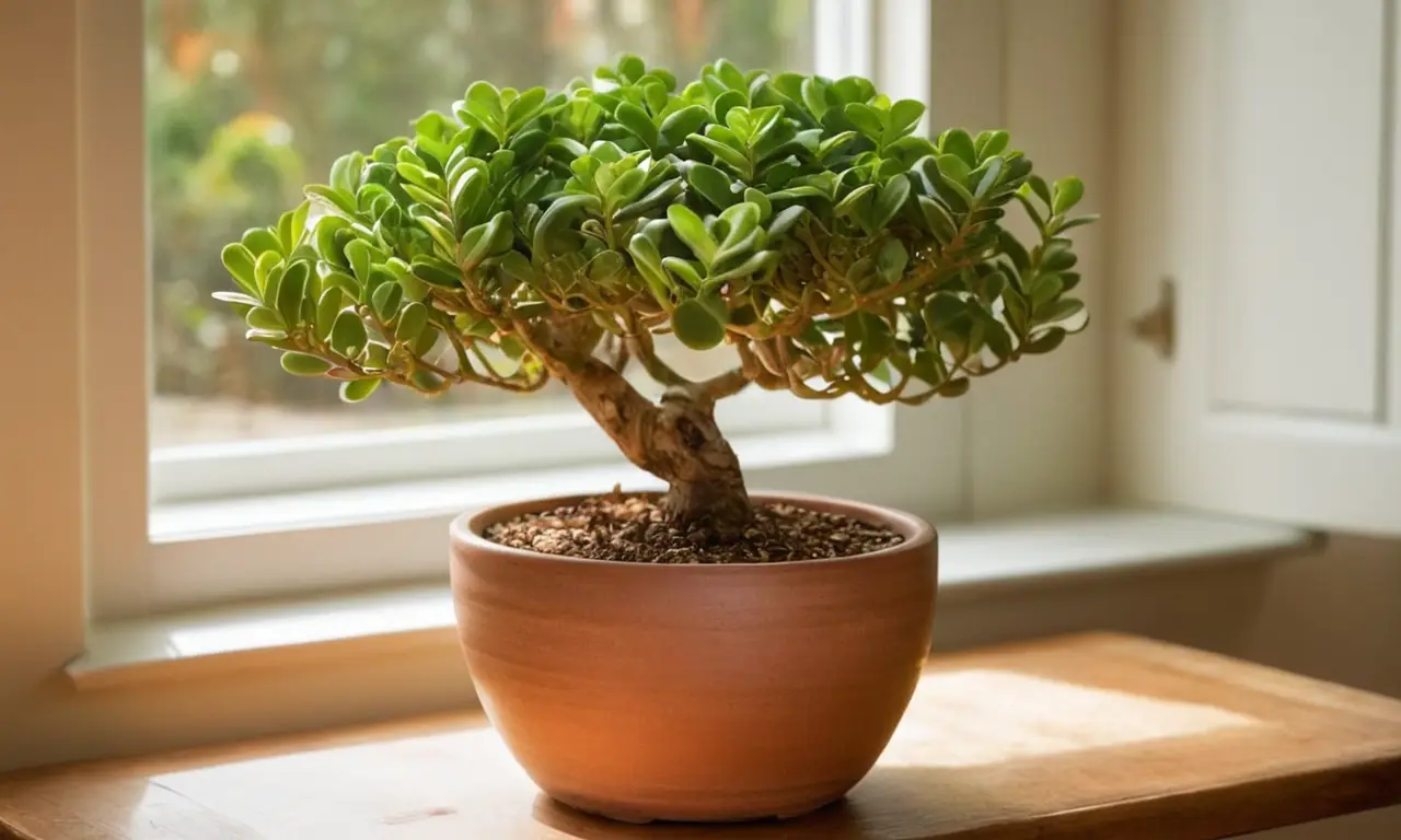 Planta Jade en ambiente cálido y sereno